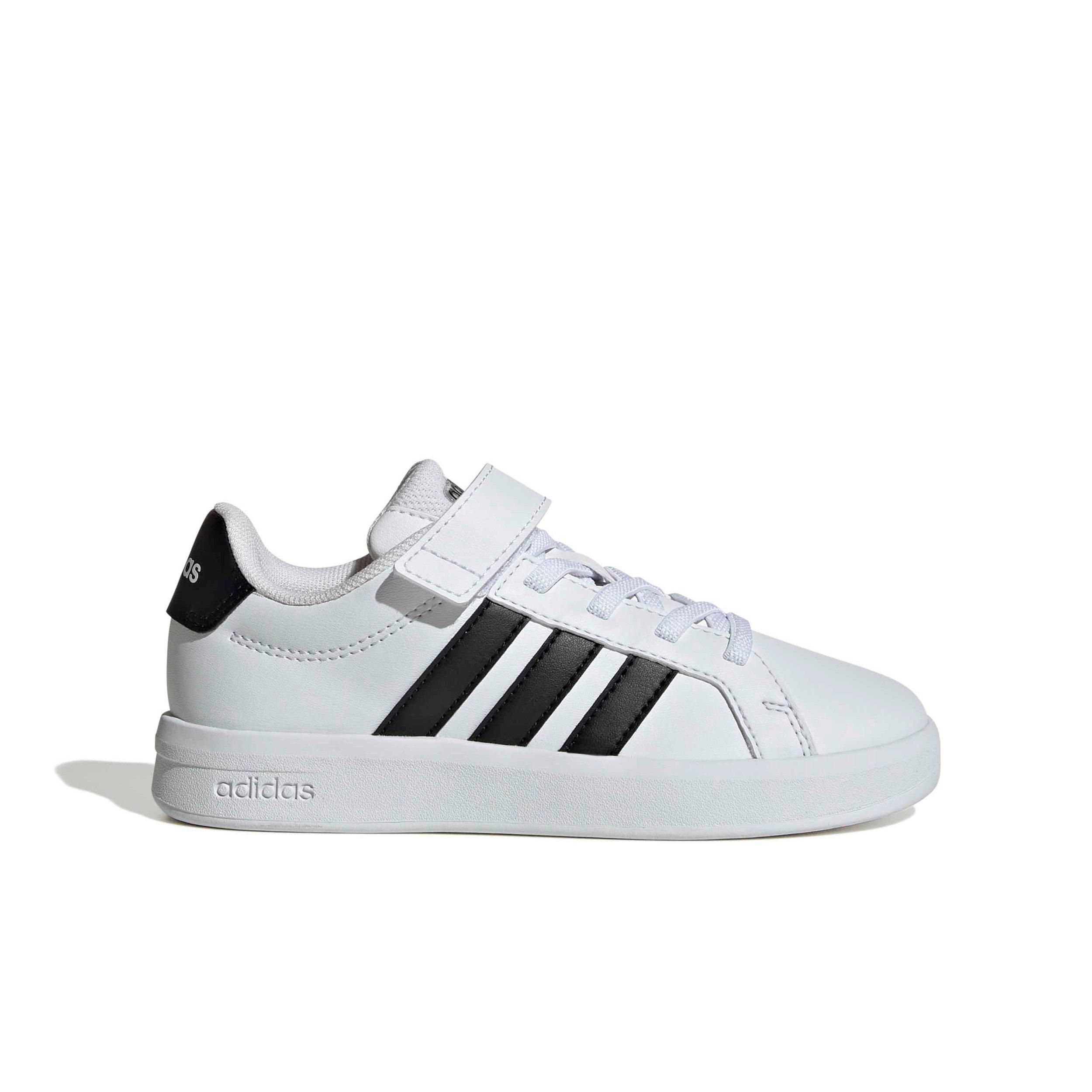 adidas Grand Court 3.0 "Ftwr White/Core Black/Ftwr White" Preschool Boys' Shoe - WHITE/BLACK/WHITE